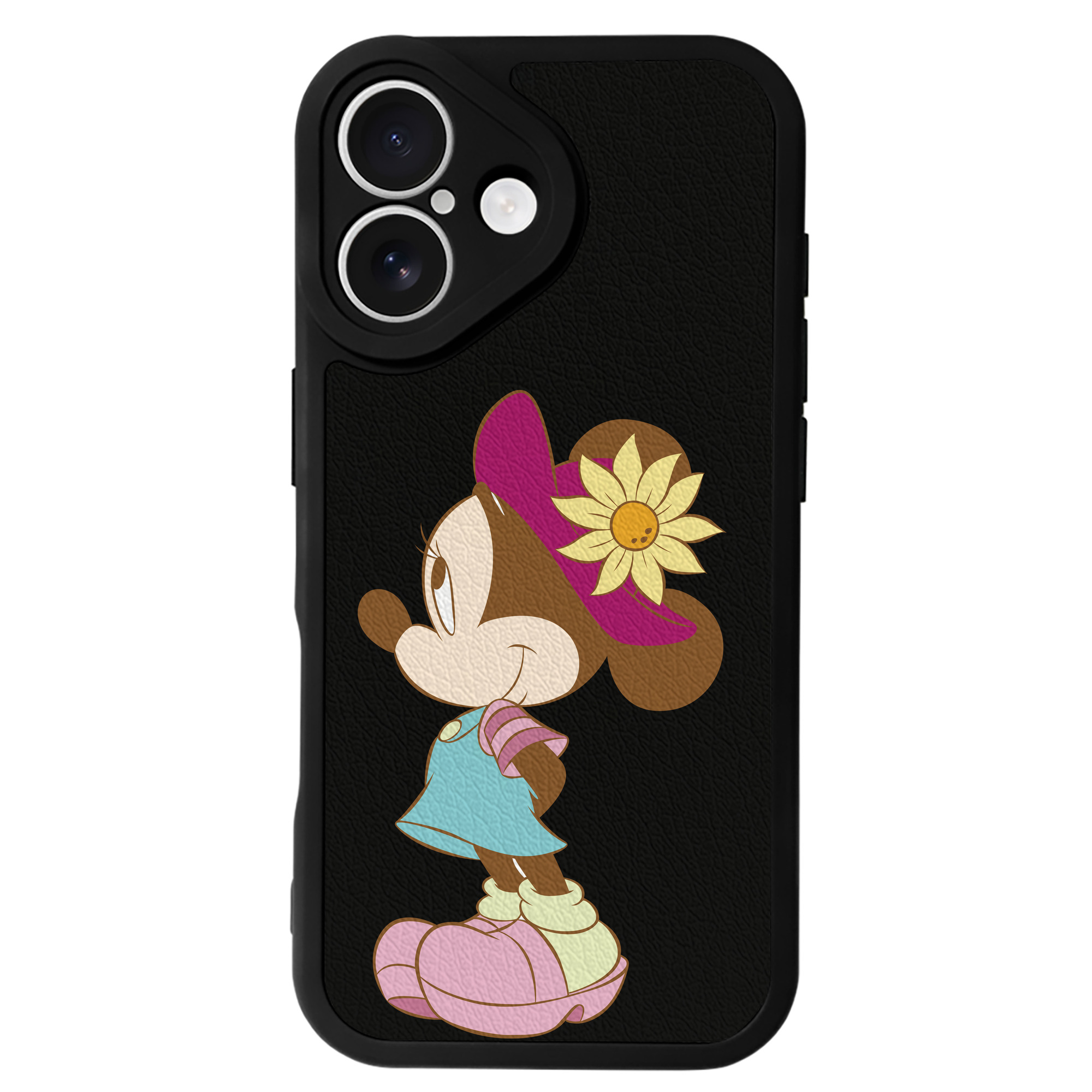 （画像用） ミッキーマウス Mickey Mouse 【iPhone 16シリーズ対応】シリコンスマホケース（レザー調） 材質：シリコン